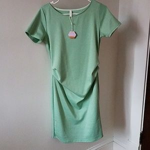 Green fitted maternity dress